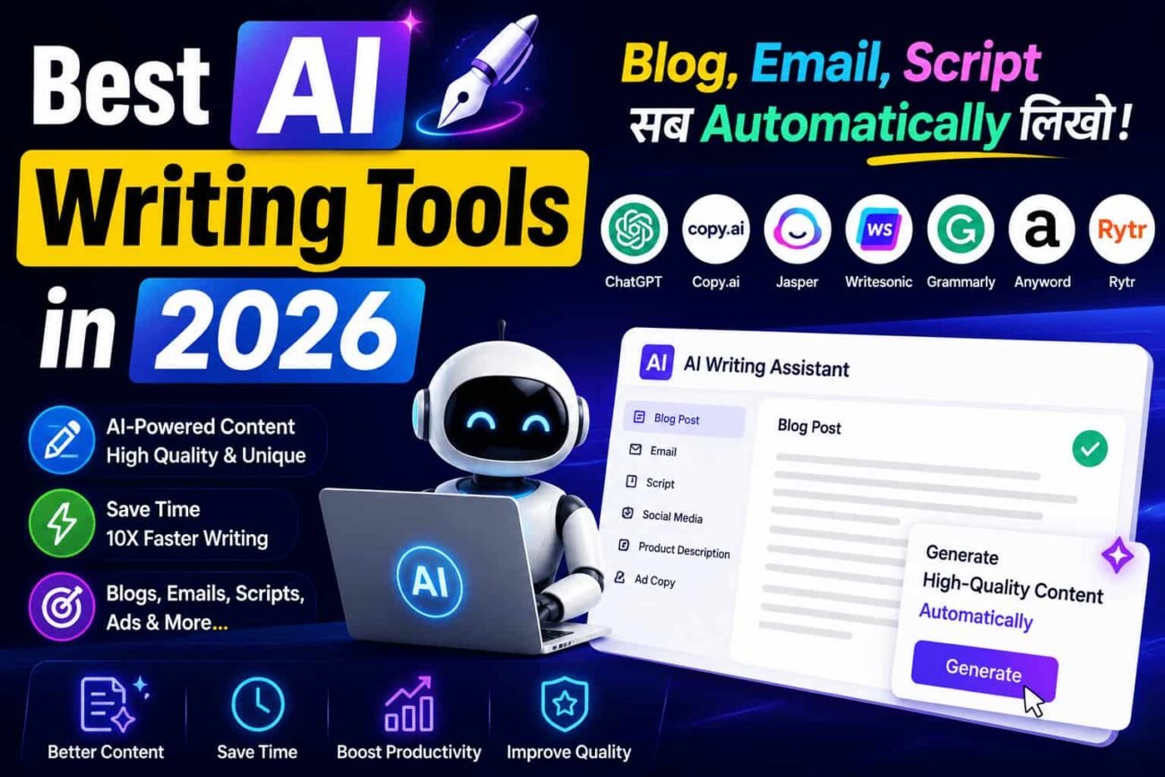 Best AI Writing Tools in 2026 for automatically creating blogs, emails, scripts and marketing content